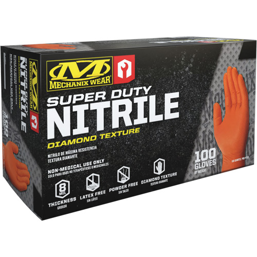 Gants robustes jetables, 9/Moyen, Nitrile, 8 mils, Sans poudre, Orange Nia-Chem Ltd.