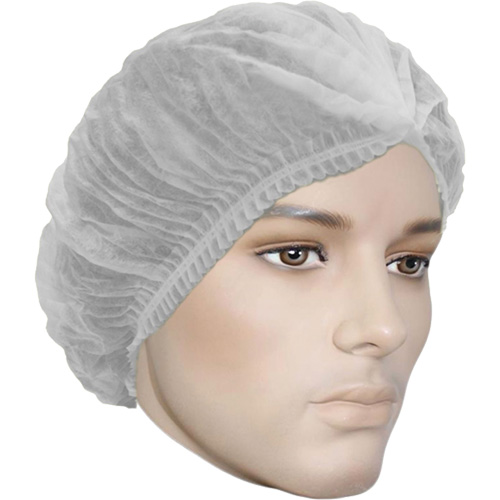 Cova-Cap Pleated Bouffant Cap, Polypropylene, 21", White Nia-Chem Ltd.