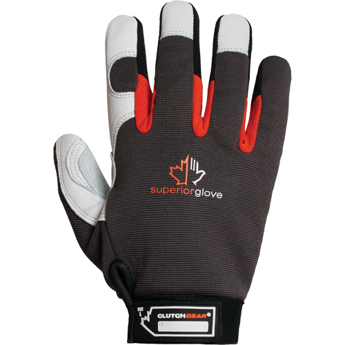 Clutch Gear&reg; Thinsulate Mechanic's Gloves, Grain Goatskin/Split Leather Palm, Size Small/7 Nia-Chem Ltd.