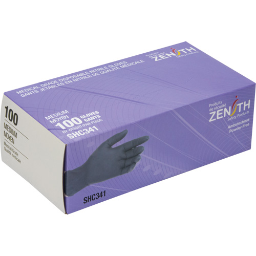 Medical Grade Disposable Gloves, Medium, Nitrile, 6-mil, Powder-Free, Black, Class 2 Nia-Chem Ltd.