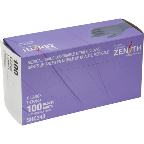 Gants jetables de calibre m&eacute;dical, T-Grand, Nitrile, 6 mils, Sans poudre, Noir, Classe 2 Nia-Chem Ltd.