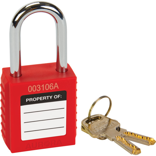 Lock for Lockouts, Safety Padlock, Keyed Different, Thermoplastic, 1-1/2" Width Nia-Chem Ltd.