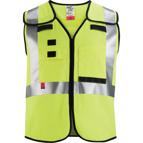 Gilet de s&eacute;curit&eacute; &agrave; maille d&eacute;tachable, Noir/Jaune lime haute visibilit&eacute;, Moyen/Petit Nia-Chem Ltd.