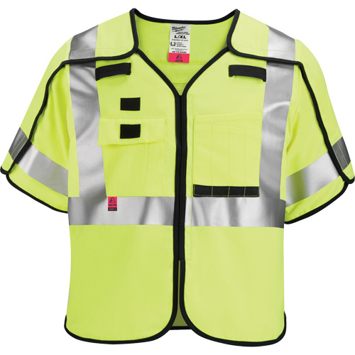 Gilet de s&eacute;curit&eacute; &agrave; maille d&eacute;tachable, Noir/Jaune lime haute visibilit&eacute;, Moyen/Petit Nia-Chem Ltd.