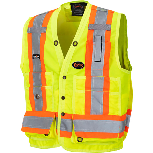 6693 Surveyor's Safety Vest, High Visibility Lime-Yellow, 4X-Large, Polyester Nia-Chem Ltd.