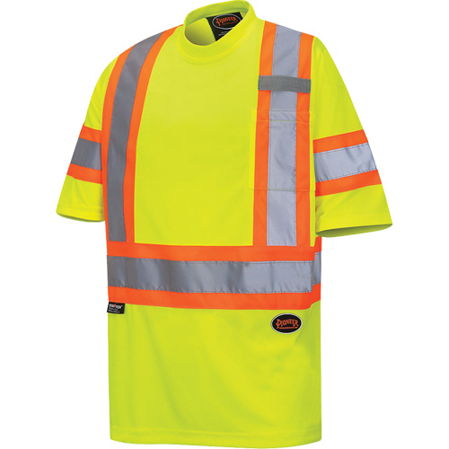 6971 Bird's-Eye Safety T-Shirt, Polyester, X-Small, High Visibility Lime-Yellow Nia-Chem Ltd.