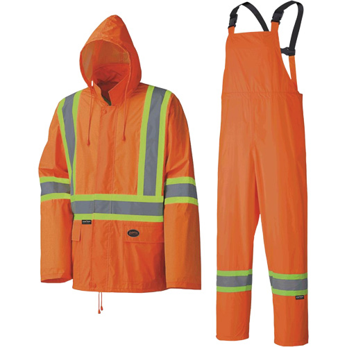 5598 Lightweight Waterproof Rain Suit, Polyester/PVC, Small, High Visibility Orange Nia-Chem Ltd.