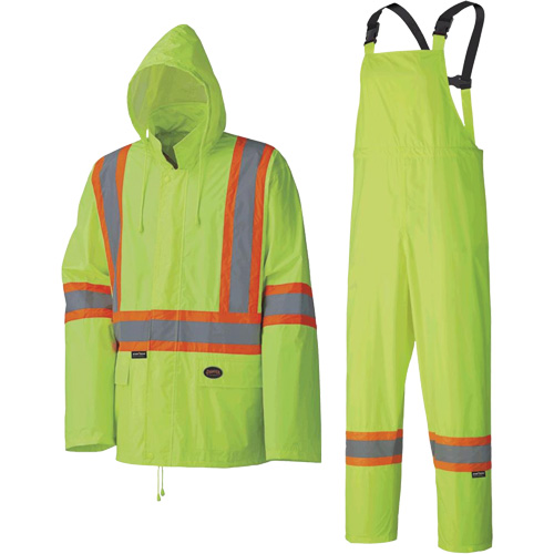 5599 Lightweight Waterproof Rain Suit, Polyester/PVC, X-Small, High Visibility Lime-Yellow Nia-Chem Ltd.