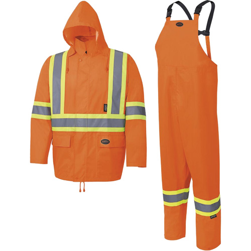 5618 150D Rain Suit, Polyester/Polyurethane, Small, High Visibility Orange Nia-Chem Ltd.