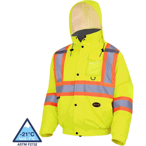 5033 Waterproof Winter Quilted Safety Bomber Jacket, Polyester, High Visibility Lime-Yellow, Small Nia-Chem Ltd.
