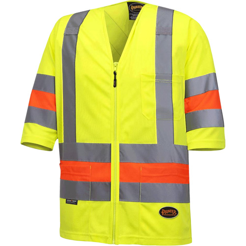 6019 Chandail de circulation &agrave; manches courtes  Qu&eacute;bec, Polyester, T-petit, Jaune lime haute visibilit&eacute; Nia-Chem Ltd.
