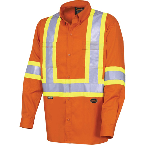 4441 Chemise de s&eacute;curit&eacute; &agrave; manches longues ultra respirante, Coton, Petit, Orange haute visibilit&eacute; Nia-Chem Ltd.