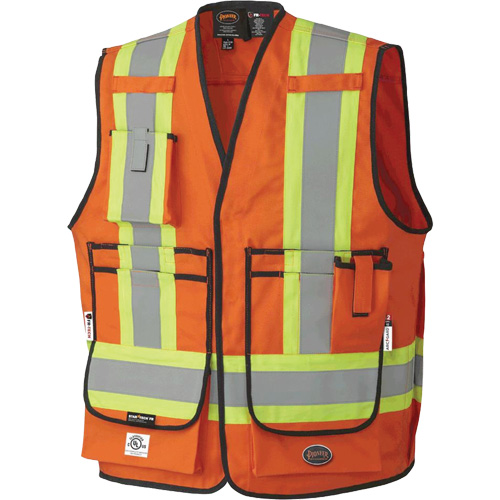7732 Veste d'arpenteur ignifuge et r&eacute;sistant aux arcs &eacute;lectriques FR-Tech, Petit, Orange haute visibilit&eacute;, 9,7 cal/cm² Nia-Chem Ltd.