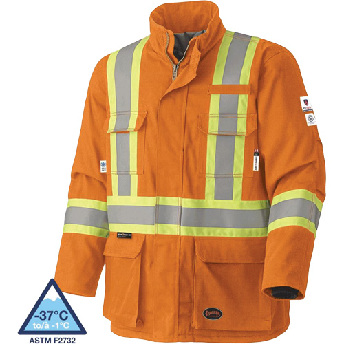 5533 Manteau de s&eacute;curit&eacute; ignifuge, Petit, Orange haute visibilit&eacute;, 58 cal/cm² Nia-Chem Ltd.