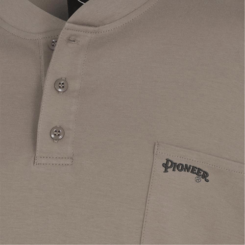 331 Chandail Henley en tricot interlock ignifuge, Petit, Beige Nia-Chem Ltd.