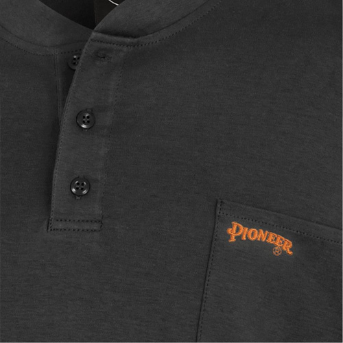 332 Chandail Henley en tricot interlock ignifuge, Petit, Noir Nia-Chem Ltd.