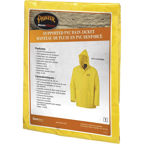577J Rain Jacket, Polyester/PVC, Small, Yellow Nia-Chem Ltd.