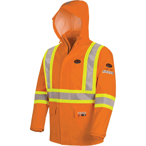 5880 Manteau de pluie ignifuge et protection contre les &eacute;clats d'arc &eacute;lectrique, T-petit, Orange haute visibilit&eacute;, 10 cal/cm² Nia-Chem Ltd.