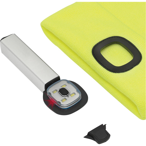 5676 Knit Toque with LED Headlight, Fleece Lining, One Size, High Visibility Yellow Nia-Chem Ltd.