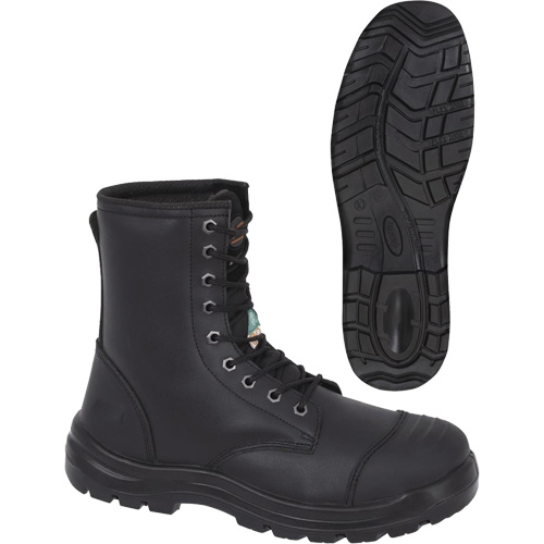 1027 Bottes de travail 8" noires, Cuir, Embout Acier, Taille 10 Nia-Chem Ltd.