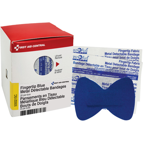 Fingertip Blue Detectable Bandages, Fingertip, Fabric Metal Detectable, Sterile Nia-Chem Ltd.