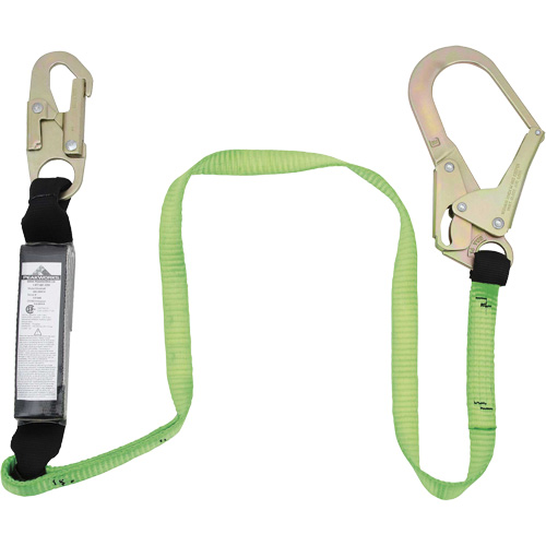 SA-5402-4 Shock Absorbing Lanyard, 4', Rebar Hook Center, Snap Hook Leg Ends, Polyester Nia-Chem Ltd.