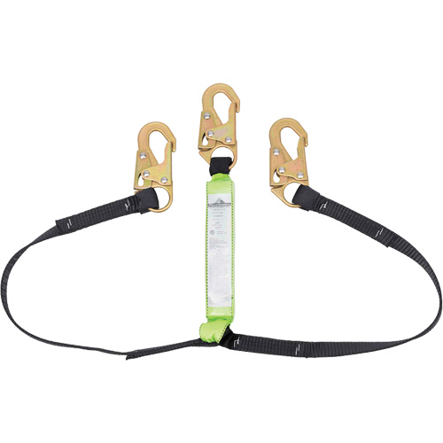 SA-64000-6 Shock Absorbing Lanyard, 6', Snap Hook Center, Snap Hook Leg Ends, Polyester Nia-Chem Ltd.