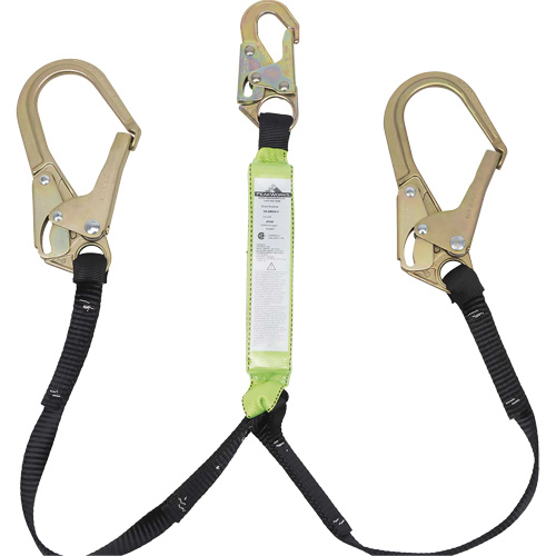 SA-64022-4 Shock Absorbing Lanyard, 4', Rebar Hook Center, Snap Hook Leg Ends, Polyester Nia-Chem Ltd.