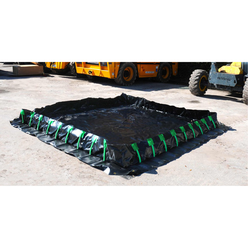 Ultra-Containment Berm&reg;, 1496 US gal. Capacity, 10' W x 20' L x 12" H, Stake Wall Nia-Chem Ltd.
