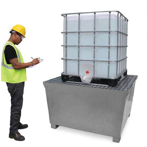 Steel Ultra-IBC Spill Pallet&reg;, 370 US gal. Spill Capacity, 57.6" x 34.7" x 56.9" Nia-Chem Ltd.