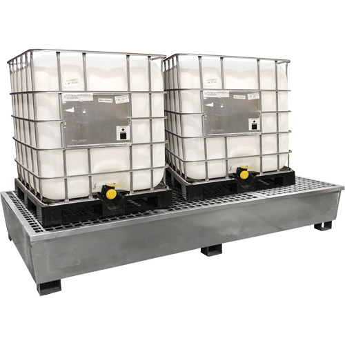 Ultra-Twin IBC Spill Pallet en acier, Capacit&eacute; de d&eacute;versement 370 gal. US, 103,8" x 26,8" x 51,1" Nia-Chem Ltd.