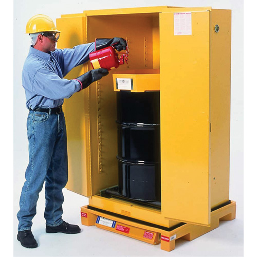 Single Drum Ultra-Safety Cabinet Bladder System, 37,8" lo x 37,8" la x 6,3" h, Capacit&eacute; de charge 1500 lb Nia-Chem Ltd.