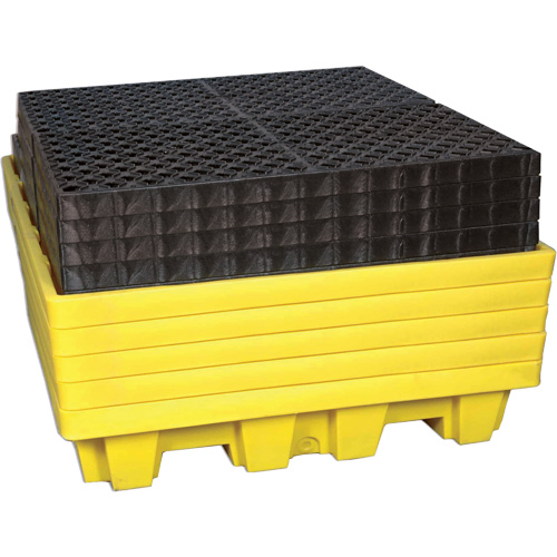 Ultra-Spill Pallet emboitable, 4 barils, Capacit&eacute; de d&eacute;versement 66 gal. US, 51" x 51" x 10" Nia-Chem Ltd.