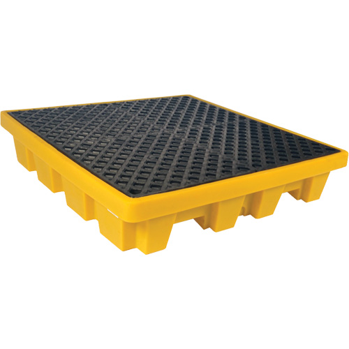 Ultra-Spill Pallet emboitable, 4 barils, Capacit&eacute; de d&eacute;versement 66 gal. US, 51" x 51" x 10" Nia-Chem Ltd.