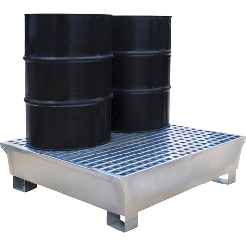Ultra-Spill Pallet en acier, 2 barils, Capacit&eacute; de d&eacute;versement 68 gal. US, 47,2" x 31,4" x 17,4" Nia-Chem Ltd.