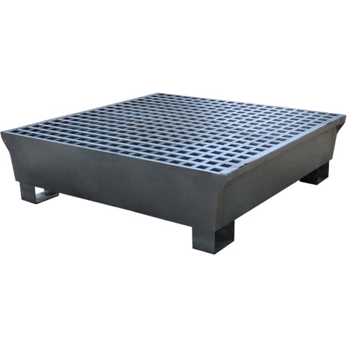 Ultra-Spill Pallet en acier, 4 barils, Capacit&eacute; de d&eacute;versement 68 gal. US, 49,1" x 47,1" x 10,9" Nia-Chem Ltd.
