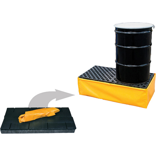 Ultra-Spill Pallet flexible, 2 barils, Capacit&eacute; de d&eacute;versement 66 gal. US, 48" x 24" x 14" Nia-Chem Ltd.
