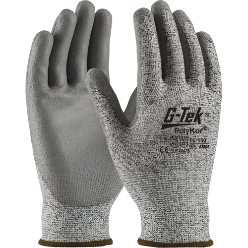 Gants r&eacute;sistants aux coupures G-Tek en tricot sans couture, Taille T-petit, Calibre 13, Rev&ecirc;tement Polyur&eacute;thane, Enveloppe en PolyKor, ASTM ANSI niveau A2/EN 388 niveau B Nia-Chem Ltd.