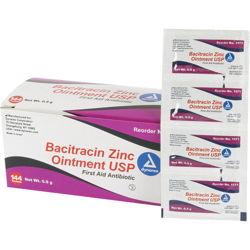 Tampons de premiers soins au bacitracin et zinc Efcom Limited, Onguent, Antibiotique Nia-Chem Ltd.