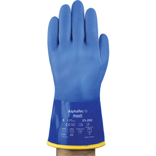 AlphaTec&reg; 23-202 PVC Gloves, Size 8, 11.8" L, Cotton, Fleece Inner Lining Nia-Chem Ltd.
