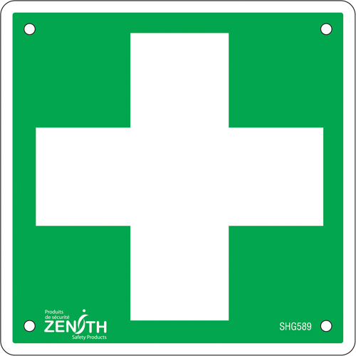 First Aid Sign, 6" x 6", Aluminum, Pictogram Nia-Chem Ltd.