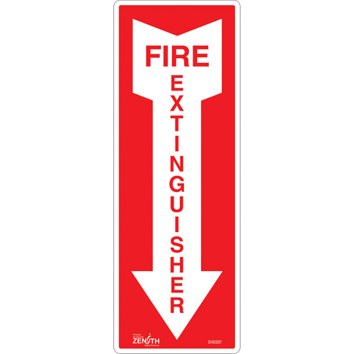 Enseigne Fire Extinguisher, 5" x 14", Vinyle, Anglais avec pictogramme Nia-Chem Ltd.