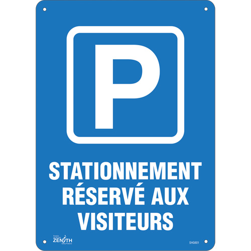 Enseigne  Stationnement r&eacute;serv&eacute; aux visiteurs , 10" x 14", Plastique, Français avec pictogramme Nia-Chem Ltd.