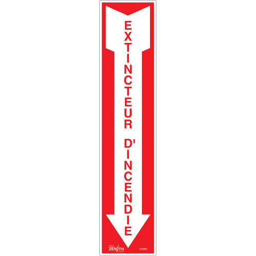 "Extincteur d'incendie" Sign, 4" x 18", Vinyl, French with Pictogram Nia-Chem Ltd.