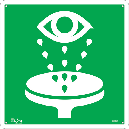 Enseigne de s&eacute;curit&eacute; conforme &agrave; la CSA - Eye Wash, 12" x 12", Aluminium, Pictogramme Nia-Chem Ltd.