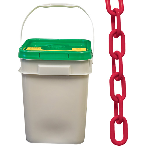 Heavy-Duty Plastic Safety Chain, Red, 2" Link, 120' Length Nia-Chem Ltd.