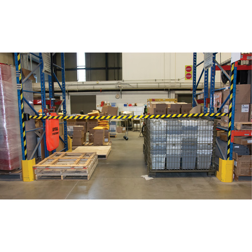 Magnetic Wall Mount Barrier with Magnetic Tape, Plastic, Magnetic Mount, 15', Black and Yellow Tape Nia-Chem Ltd.