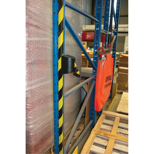 Magnetic Wall Mount Barrier with Magnetic Tape, Plastic, Magnetic Mount, 15', Black and Yellow Tape Nia-Chem Ltd.