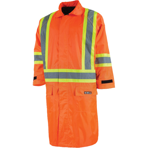 Imperm&eacute;able long avec capuchon amovible, Nylon/PVC, Petit, Orange haute visibilit&eacute; Nia-Chem Ltd.