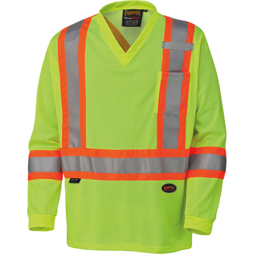 6985 Chandail de s&eacute;curit&eacute; &agrave; manches longues pour circulation en micromaille, Petit, Jaune lime haute visibilit&eacute; Nia-Chem Ltd.